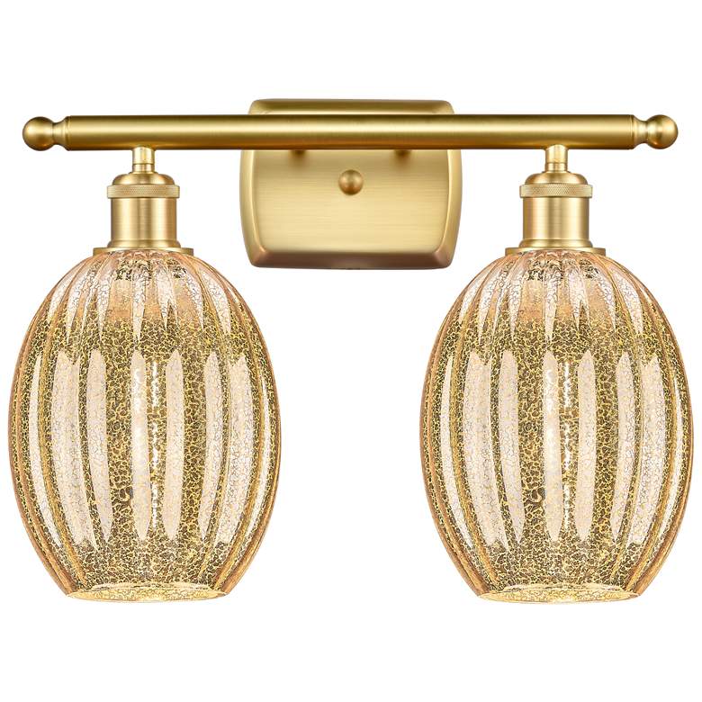 Image 1 Ballston Preston 16"W 2 Light Nickel Bath Light w/ Mercury Bulb Shade