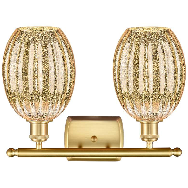 Image 2 Ballston Preston 16"W 2 Light Nickel Bath Light w/ Mercury Bulb Shade more views