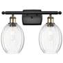 Ballston Preston 16"W 2-Lt Black Brass Bath Light w/ Clear Bulb Shade