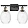 Ballston Preston 16"W 2-Lt Black Brass Bath Light w/ Clear Bulb Shade