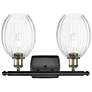 Ballston Preston 16"W 2-Lt Black Brass Bath Light w/ Clear Bulb Shade