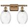 Ballston Preston 16"W 2-Lt Brushed Brass Vanity w/ Clear Bulb Shade