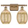 1_Ballston Preston 16"W 2-Lt Brushed Brass Vanity w/ Mercury Bulb Shade