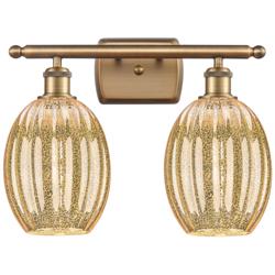 Ballston Preston 16"W 2-Lt Brushed Brass Vanity w/ Mercury Bulb Shade