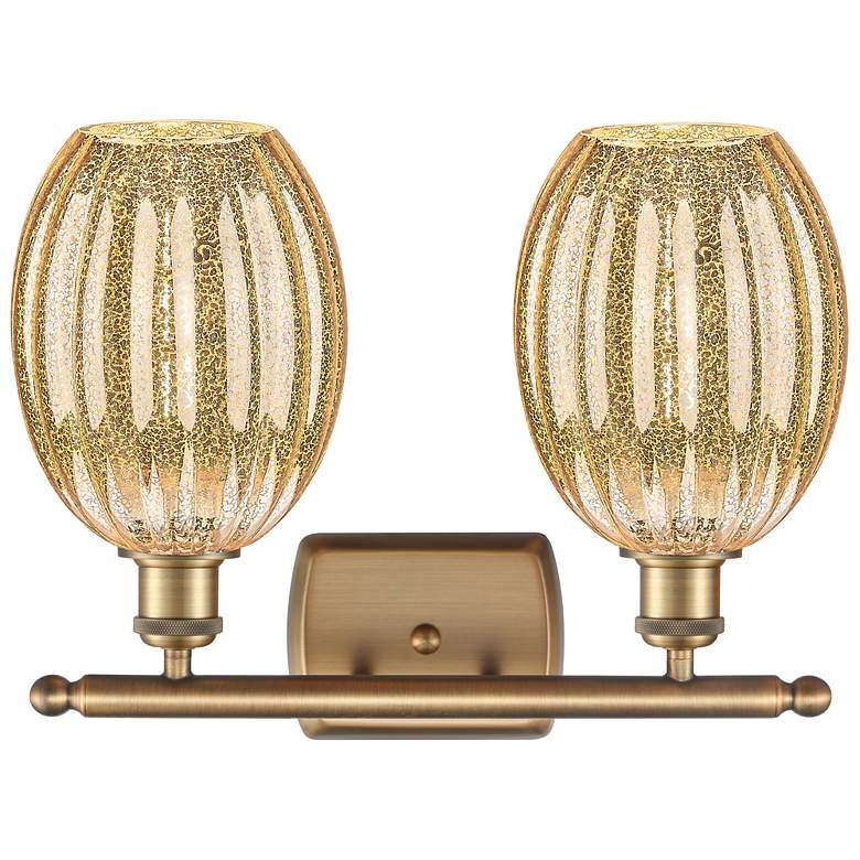 Image 2 Ballston Preston 16"W 2-Lt Brushed Brass Vanity w/ Mercury Bulb Shade more views