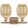 2_Ballston Preston 16"W 2-Lt Brushed Brass Vanity w/ Mercury Bulb Shade more views
