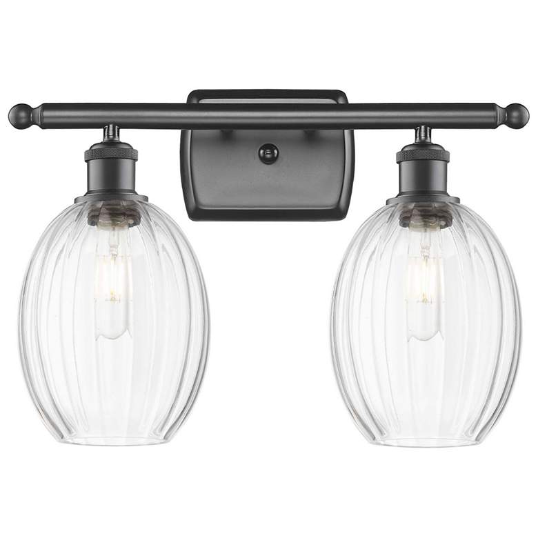 Image 1 Ballston Preston 16"W 2-Lt Oiled Bronze Bath Light w/ Clear Bulb Shade