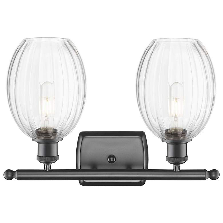 Image 2 Ballston Preston 16"W 2-Lt Oiled Bronze Bath Light w/ Clear Bulb Shade more views