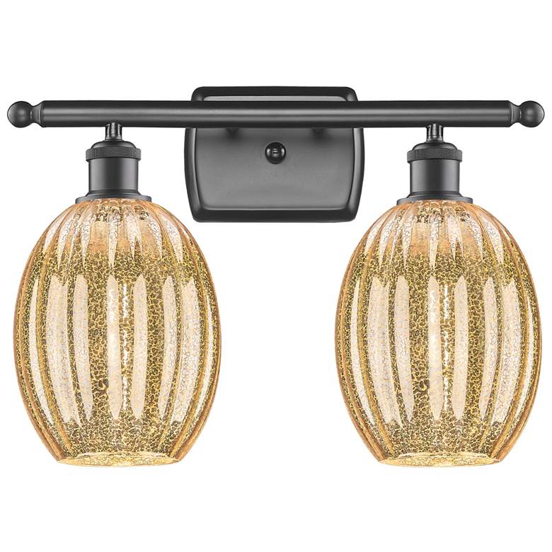 Image 1 Ballston Preston 16"W 2-Lt Oiled Bronze Vanity w/ Mercury Bulb Shade