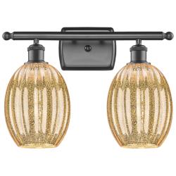 Ballston Preston 16"W 2-Lt Oiled Bronze Vanity w/ Mercury Bulb Shade
