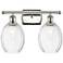 Ballston Preston 16"W 2-Lt Polished Nickel Vanity w/ Clear Bulb Shade