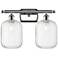 Ballston Preston 17"W 2 Light Chrome Vanity Light w/ Clear Jar Shade