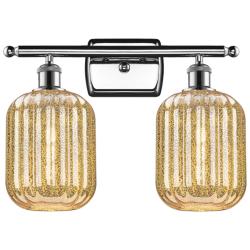 Ballston Preston 17"W 2 Light Chrome Vanity Light w/ Mercury Jar Shade