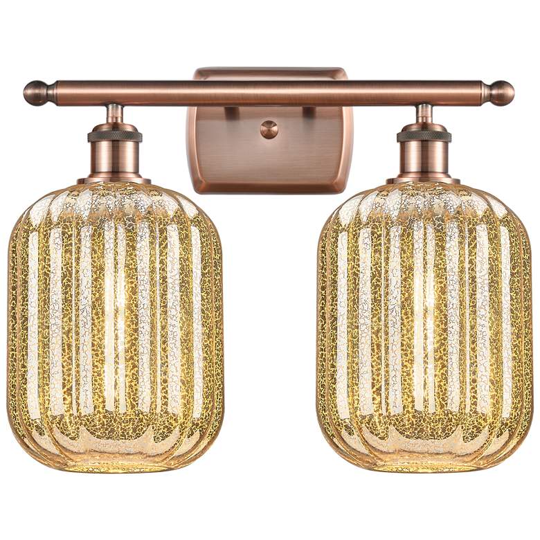 Image 1 Ballston Preston 17"W 2 Light Copper Vanity Light w/ Mercury Jar Shade