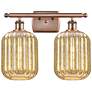1_Ballston Preston 17"W 2 Light Copper Vanity Light w/ Mercury Jar Shade