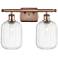 Ballston Preston 17"W 2 Light Copper Vanity Light With Clear Jar Shade