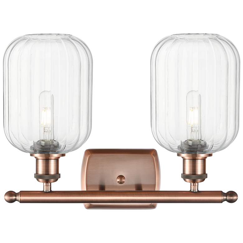 Image 2 Ballston Preston 17"W 2 Light Copper Vanity Light With Clear Jar Shade more views