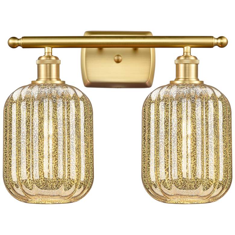 Image 1 Ballston Preston 17"W 2 Light Gold Vanity Light w/ Mercury Jar Shade