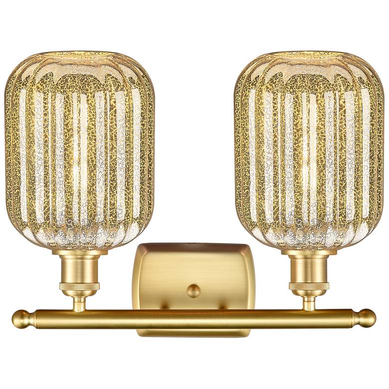 Image 2 Ballston Preston 17"W 2 Light Gold Vanity Light w/ Mercury Jar Shade more views