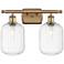 Ballston Preston 17"W 2-Lt Brushed Brass Bath Light w/ Clear Jar Shade