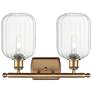 2_Ballston Preston 17"W 2-Lt Brushed Brass Bath Light w/ Clear Jar Shade more views