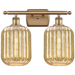 Ballston Preston 17"W 2-Lt Brushed Brass Vanity w/ Mercury Jar Shade
