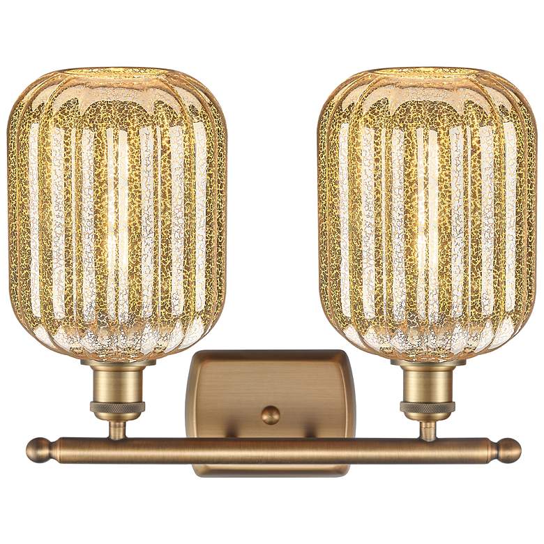 Image 2 Ballston Preston 17"W 2-Lt Brushed Brass Vanity w/ Mercury Jar Shade more views