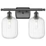 1_Ballston Preston 17"W 2-Lt Oiled Bronze Bath Light w/ Clear Jar Shade
