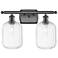 Ballston Preston 17"W 2-Lt Oiled Bronze Bath Light w/ Clear Jar Shade