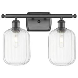 Ballston Preston 17"W 2-Lt Oiled Bronze Bath Light w/ Clear Jar Shade