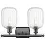 2_Ballston Preston 17"W 2-Lt Oiled Bronze Bath Light w/ Clear Jar Shade more views