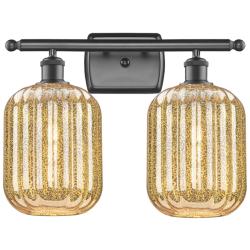 Ballston Preston 17"W 2-Lt Oiled Bronze Vanity w/ Mercury Jar Shade