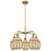 Ballston Preston 25"W 5-Lt Brush Brass Chandelier w/ Mercury Bulb Shade