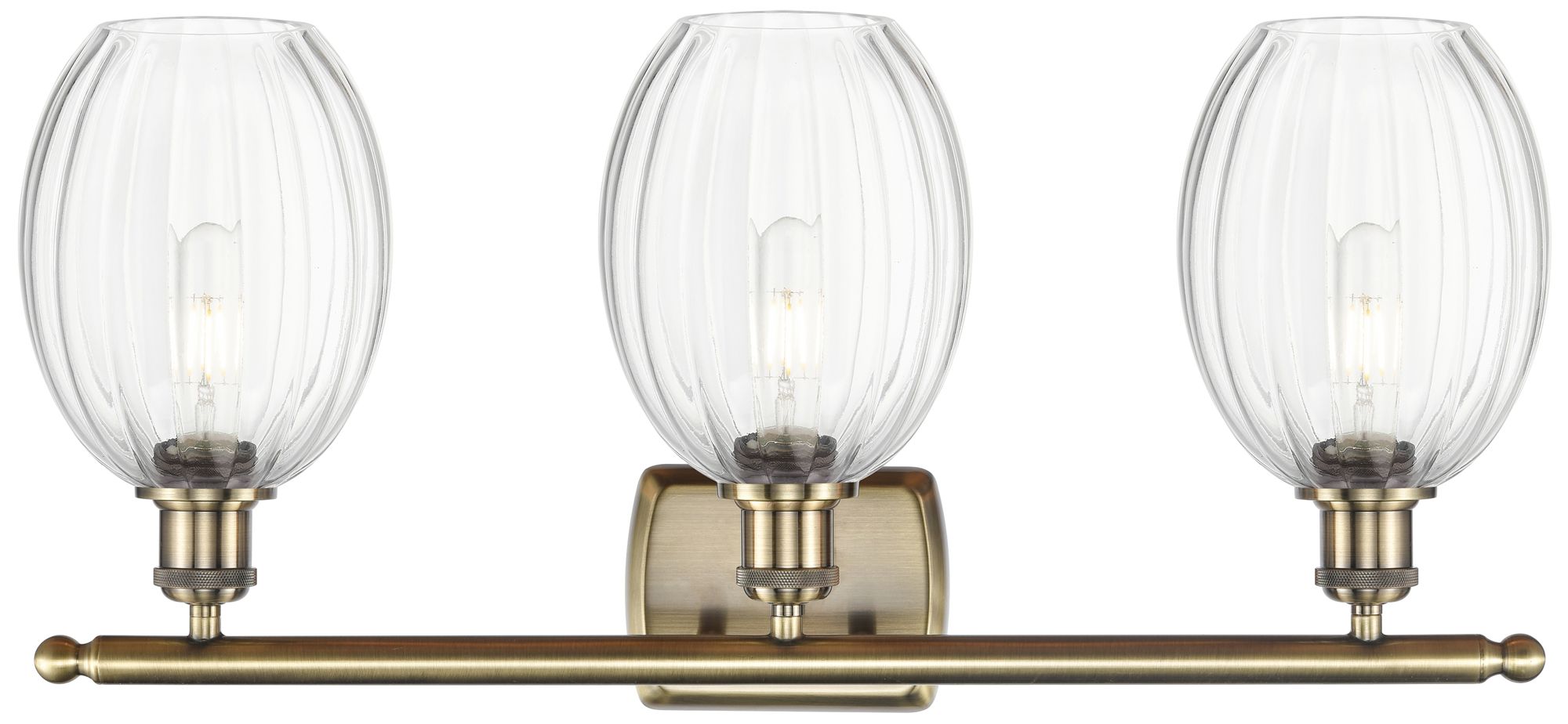 Image 2 Ballston Preston 26"W 3 Light Brass Vanity Light With Clear Bulb Shade more views
