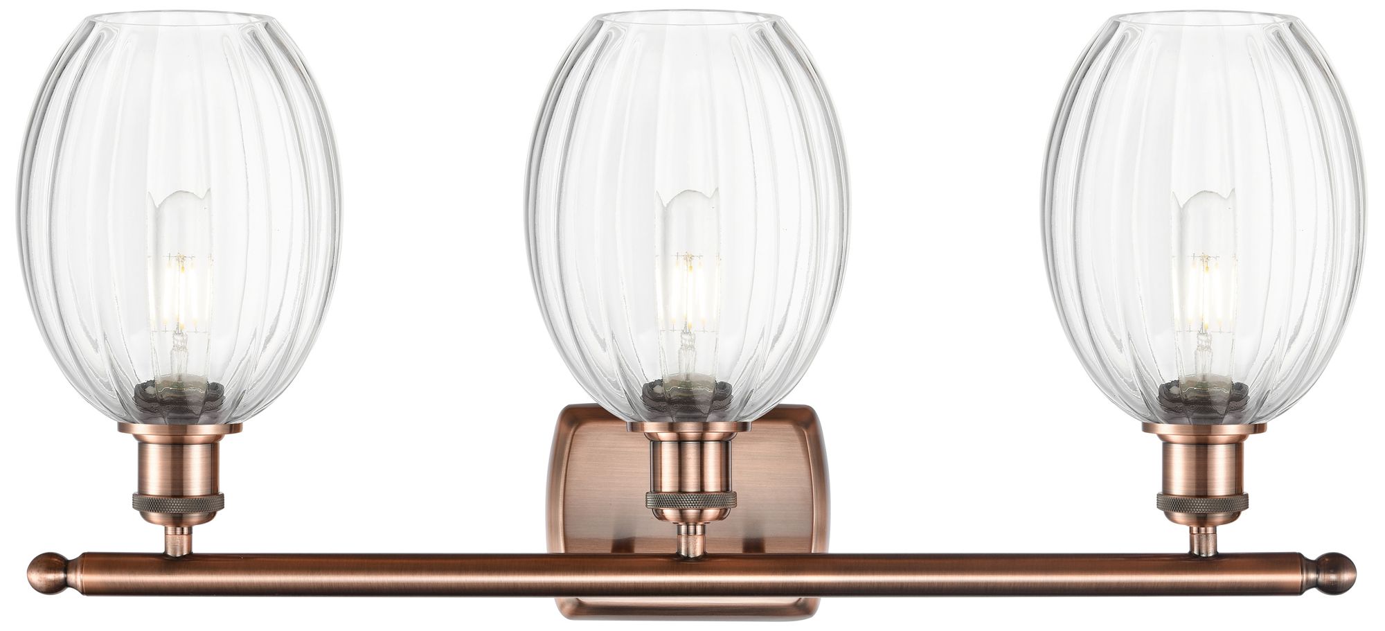 Image 2 Ballston Preston 26"W 3 Light Copper Bath Light With Clear Bulb Shade more views