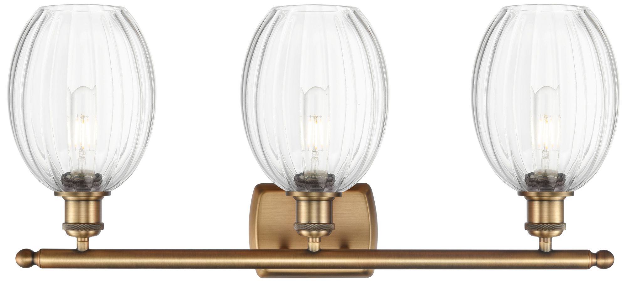 Image 2 Ballston Preston 26"W 3-Lt Brushed Brass Vanity w/ Clear Bulb Shade more views