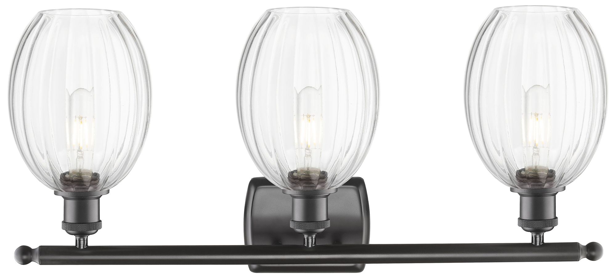 Image 2 Ballston Preston 26"W 3-Lt Oiled Bronze Bath Light w/ Clear Bulb Shade more views