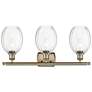 Ballston Preston 26"W 3 Light Brass Vanity Light With Clear Bulb Shade