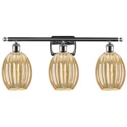 Ballston Preston 26"W 3 Light Chrome Bath Light w/ Mercury Bulb Shade