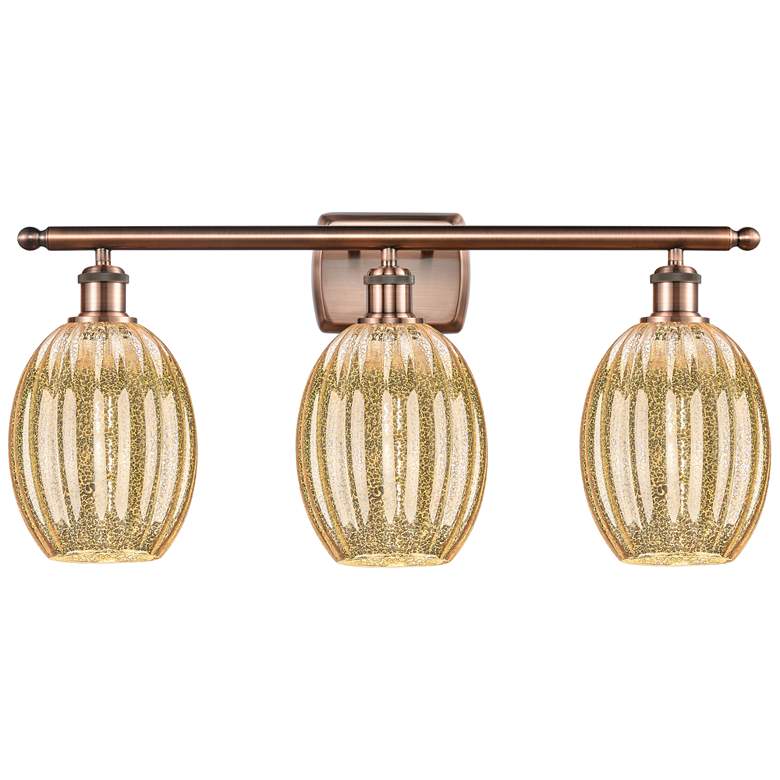 Image 1 Ballston Preston 26"W 3 Light Copper Bath Light w/ Mercury Bulb Shade