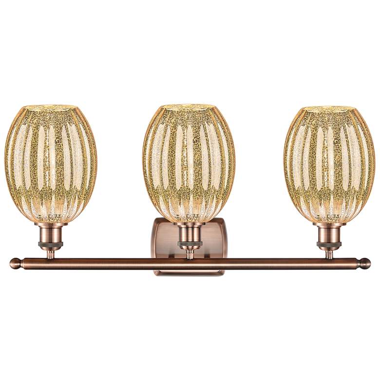 Image 2 Ballston Preston 26"W 3 Light Copper Bath Light w/ Mercury Bulb Shade more views