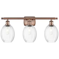 Ballston Preston 26"W 3 Light Copper Bath Light With Clear Bulb Shade