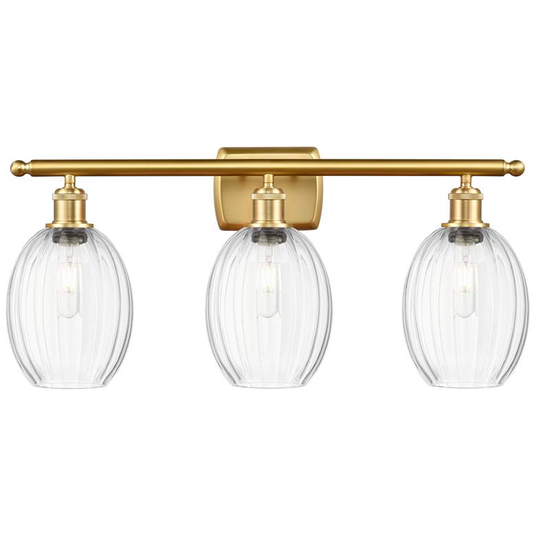Image 1 Ballston Preston 26"W 3 Light Gold Vanity Light w/ Clear Bulb Shade