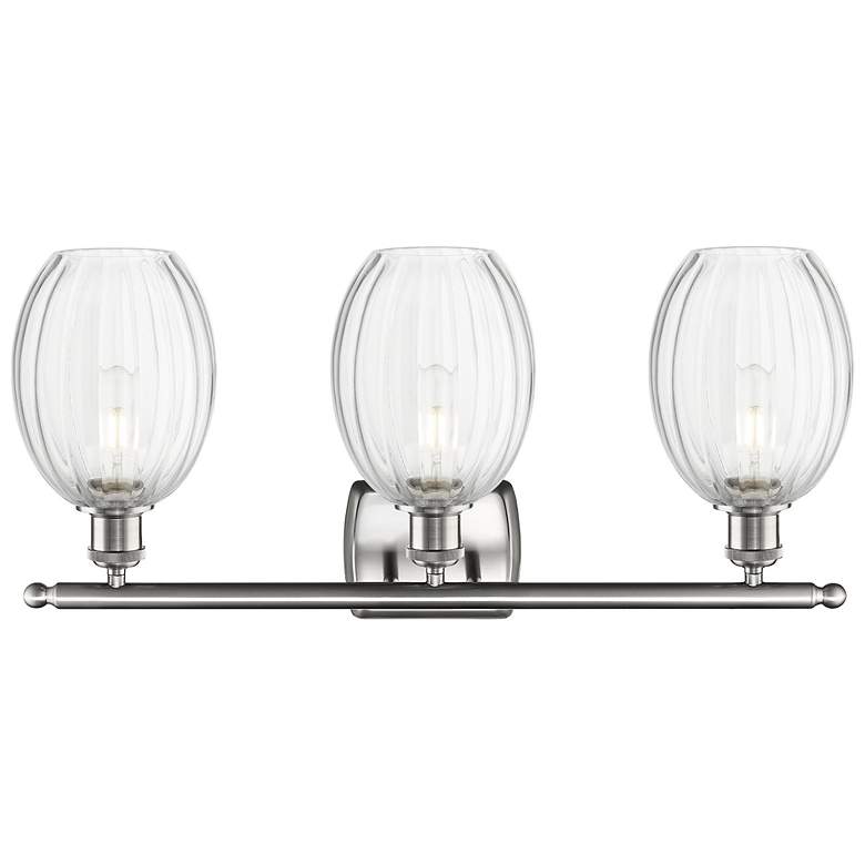 Image 2 Ballston Preston 26"W 3 Light Nickel Bath Light w/ Clear Bulb Shade more views