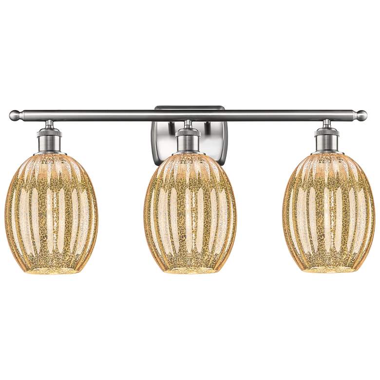 Image 1 Ballston Preston 26"W 3 Light Nickel Bath Light w/ Mercury Bulb Shade