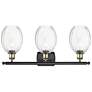 Ballston Preston 26"W 3-Lt Black Brass Bath Light w/ Clear Bulb Shade