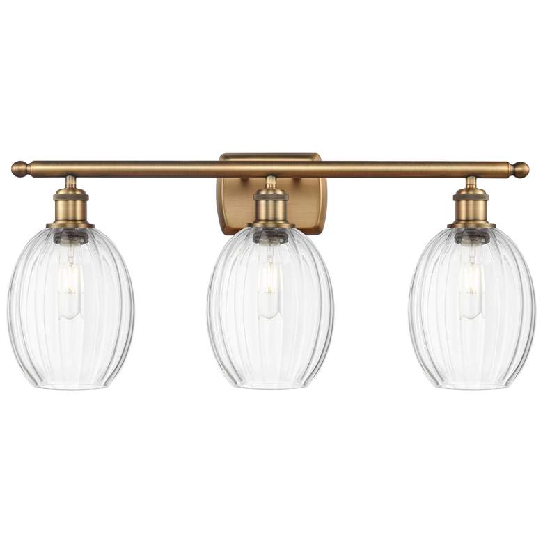 Image 1 Ballston Preston 26"W 3-Lt Brushed Brass Vanity w/ Clear Bulb Shade
