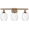 Ballston Preston 26"W 3-Lt Brushed Brass Vanity w/ Clear Bulb Shade