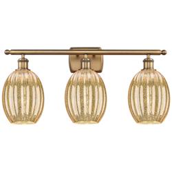 Ballston Preston 26"W 3-Lt Brushed Brass Vanity w/ Mercury Bulb Shade