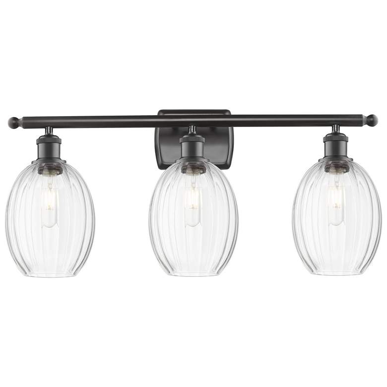 Image 1 Ballston Preston 26"W 3-Lt Oiled Bronze Bath Light w/ Clear Bulb Shade
